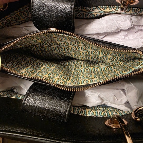 $240 NWT Spartina 449 Bamboo Chic Satchel Ebony Wicker Leather Top Handle Bag - Picture 9 of 10